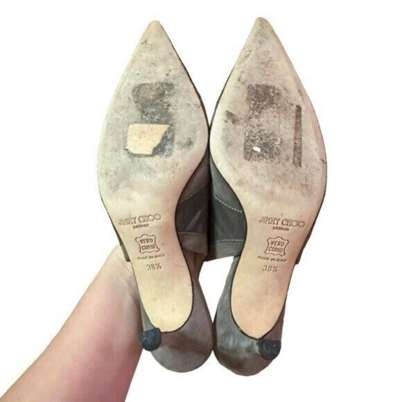 Jimmy Choo Leather Slingback Pumps Size 38.5 - Picture 4 of 5